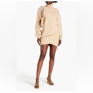 Retrofete zip detailed French cotton-terry mini dress